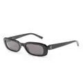 Saint Laurent YSL-plaque rectangle-frame sunglasses - Black