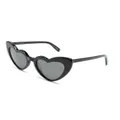 Saint Laurent New Wave Sl 181 Loulou heart-shape frame sunglasses - Black