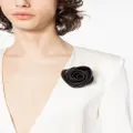 Saint Laurent Rose silk brooche - Black