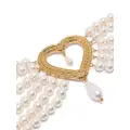 Moschino heart-charm pearl choker - Gold