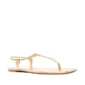 Gianvito Rossi Juno thong leather sandals - Gold