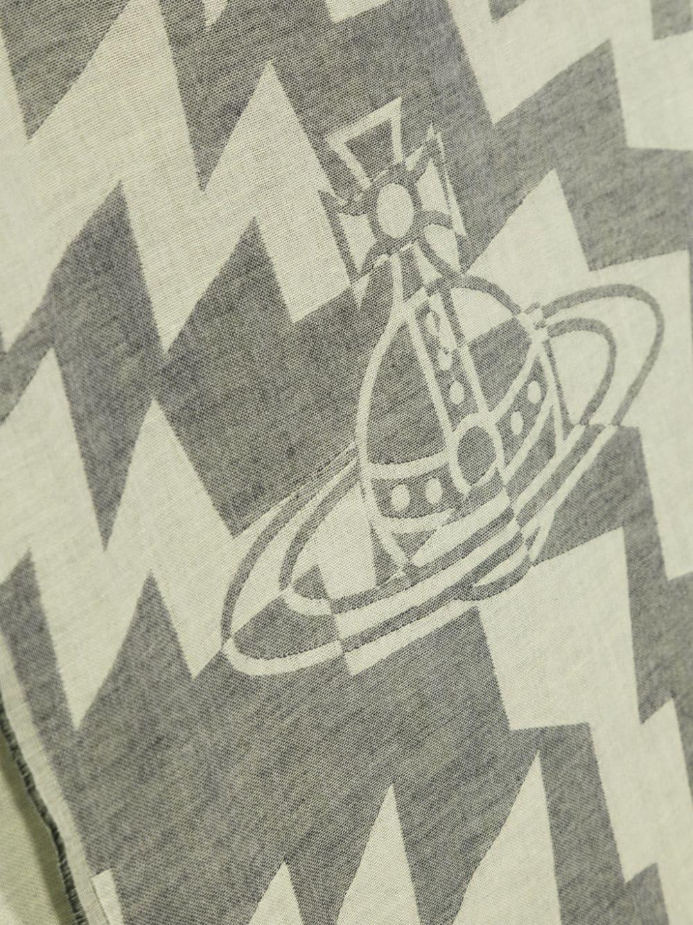 Vivienne Westwood Orb-jacquard zigzag-pattern scarf - Green