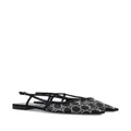 Gucci GG crystal-embellished ballerina shoes - Black
