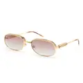 Casablanca mesh-detail square-frame sunglasses - Gold