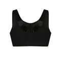 Emporio Armani rhinestone-logo bra - Black