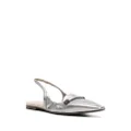 Brunello Cucinelli pointed-toe slingback ballerina shoes - Silver