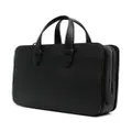 Brioni logo-embossed leather briefcase - Black