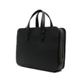 Brioni logo-embossed leather briefcase - Black