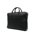 Serapian logo-print leather laptop bag - Black