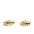 Sydney Evan 14kt yellow gold cowrie shell diamond stud earrings