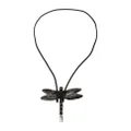 Yohji Yamamoto dragon-fly leather necklace - Black