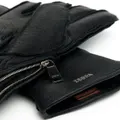 Zegna logo-lettering leather gloves - Black