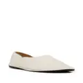 The Row flat leather loafers - White