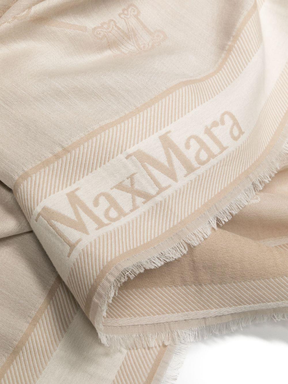 Max Mara monogram-jacquard wool-blend scarf - Neutrals