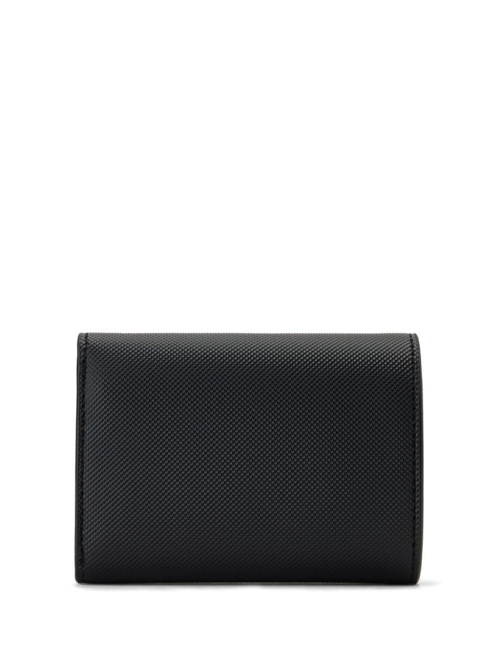 Lacoste logo-plaque tri-fold wallet - Black
