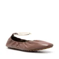 FENDI leather ballerina shoes - Brown