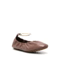 FENDI leather ballerina shoes - Brown