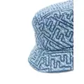 FENDI quilted-logo denim bucket hat - Blue