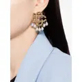 Casablanca pearl-drop logo earrings - Gold