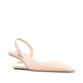 FENDI 85mm pointed leather pumps - Neutrals