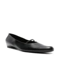 The Row Marion leather ballerina shoes - Black