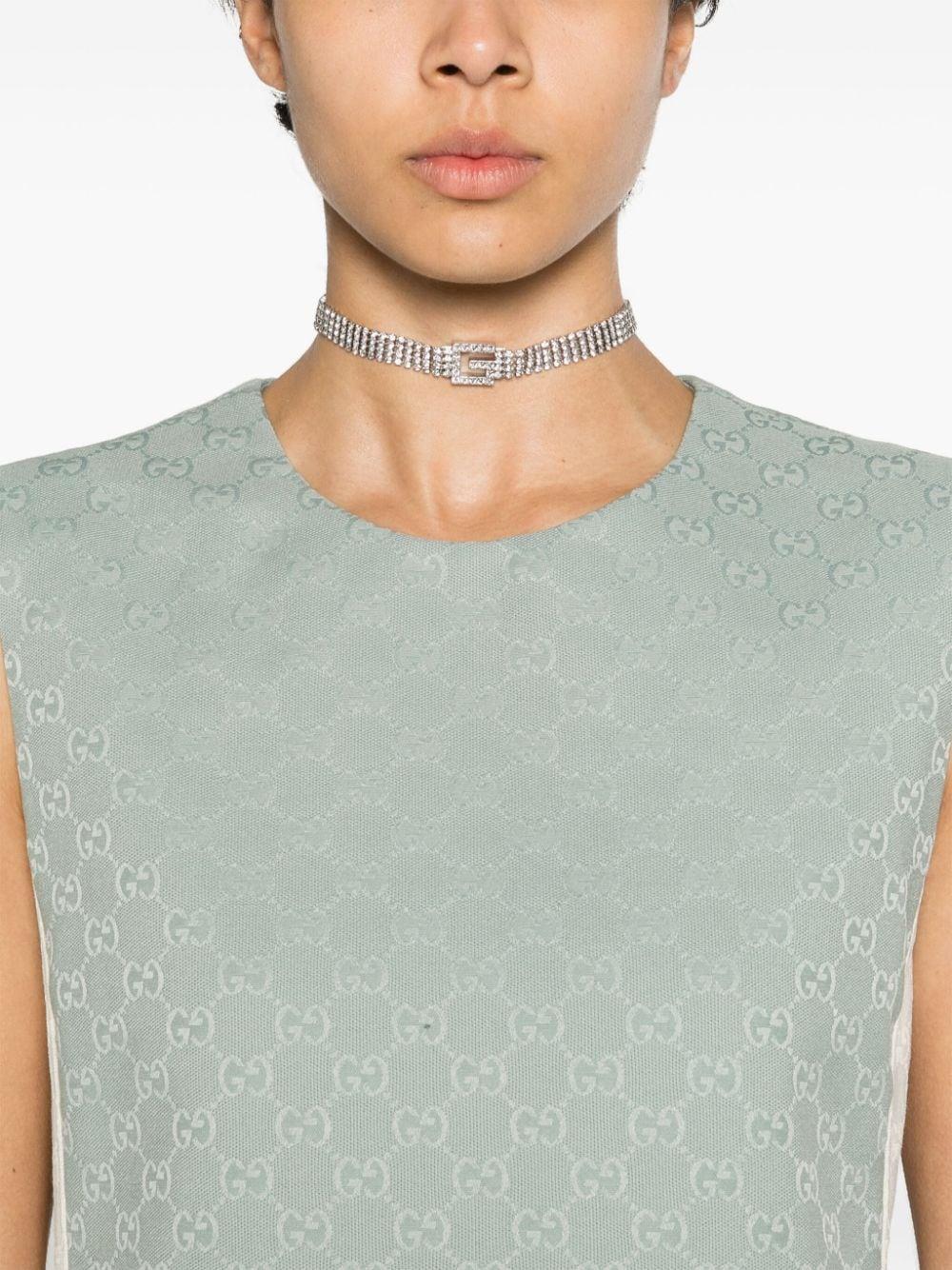 Gucci Square G crystal necklace - Silver