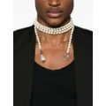 Gucci Interlocking G wrap pearl necklace - Silver
