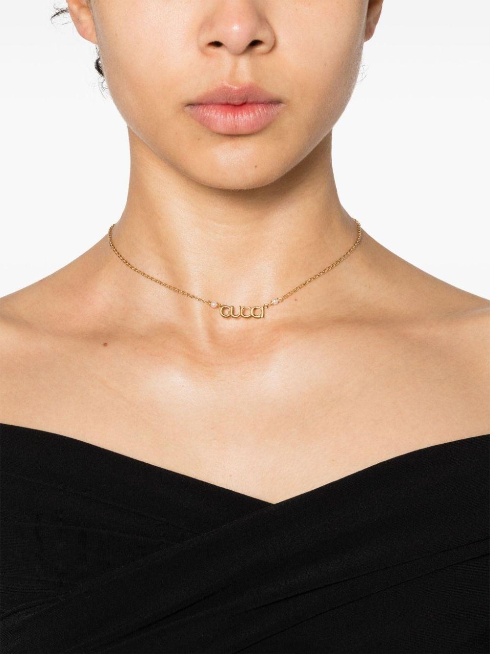 Gucci Script pendant necklace - Gold