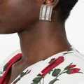 Alessandra Rich baguette-cut crystal earrings - Silver