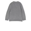 Acne Studios chest logo-patch knit cardigan - Grey