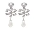 Alessandra Rich crystal-embellished clip-on drop earrings - Silver