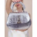 Versace Greca Goddess metallic-effect tote bag - Silver