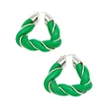 Bottega Veneta twist triangle hoop earrings - Green