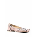 Bottega Veneta Tower python-print ballerina shoes - Pink