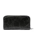 Acne Studios logo-patch cracked leather wallet - Black