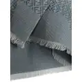 FENDI FF-jacquard fringed scarf - Grey