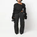 Acne Studios draped asymmetric cotton blouse - Black