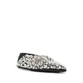 Jil Sander crystal-embellished ballerina shoes - Black