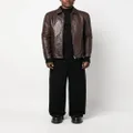 Rick Owens Bred zip-fastening leather jacket - Brown