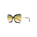 TOM FORD Eyewear Gia oversized-frame sunglasses - Black