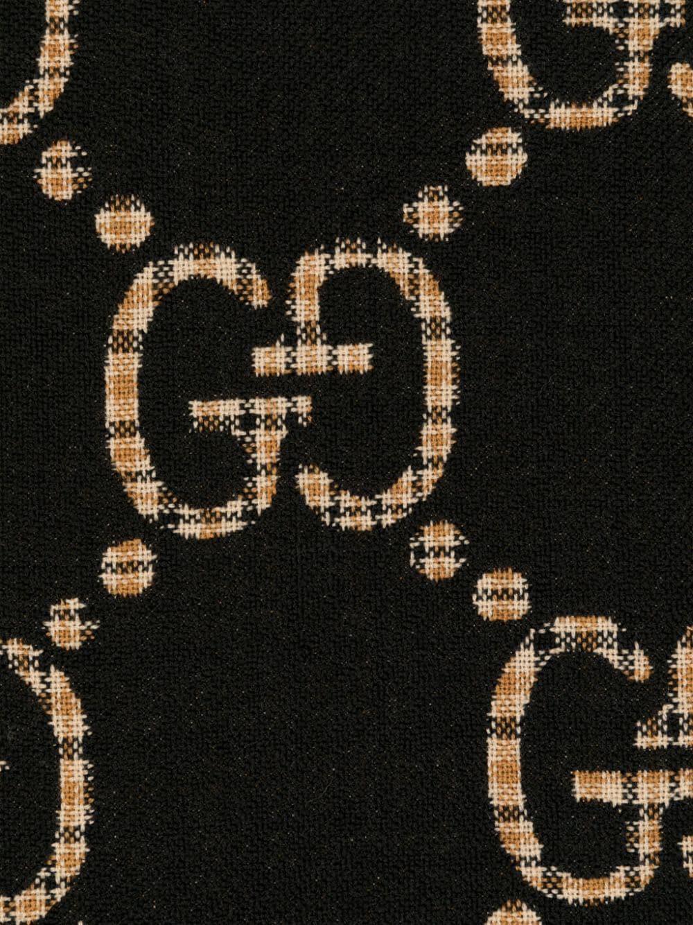 Gucci GG-jacquard wool scarf - Black