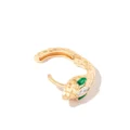 Jacquie Aiche 14kt rose gold Head Snake diamond and emerald earring
