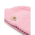Gucci Double G ribbed beanie - Pink