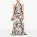 Givenchy abstract-pattern print halterneck dress - Neutrals