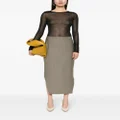 Givenchy high-low hem wool skirt - Neutrals