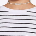 Miu Miu crystal-embellished logo necklace - Silver