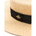 Gucci bee-detail lamé boater hat - Gold