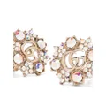 Gucci Double G Flowers crystal earrings - Gold