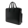 Versace logo-debossed leather briefcase - Black
