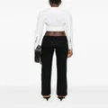 Versace Jeans Couture crystal-logo cropped trousers - Black